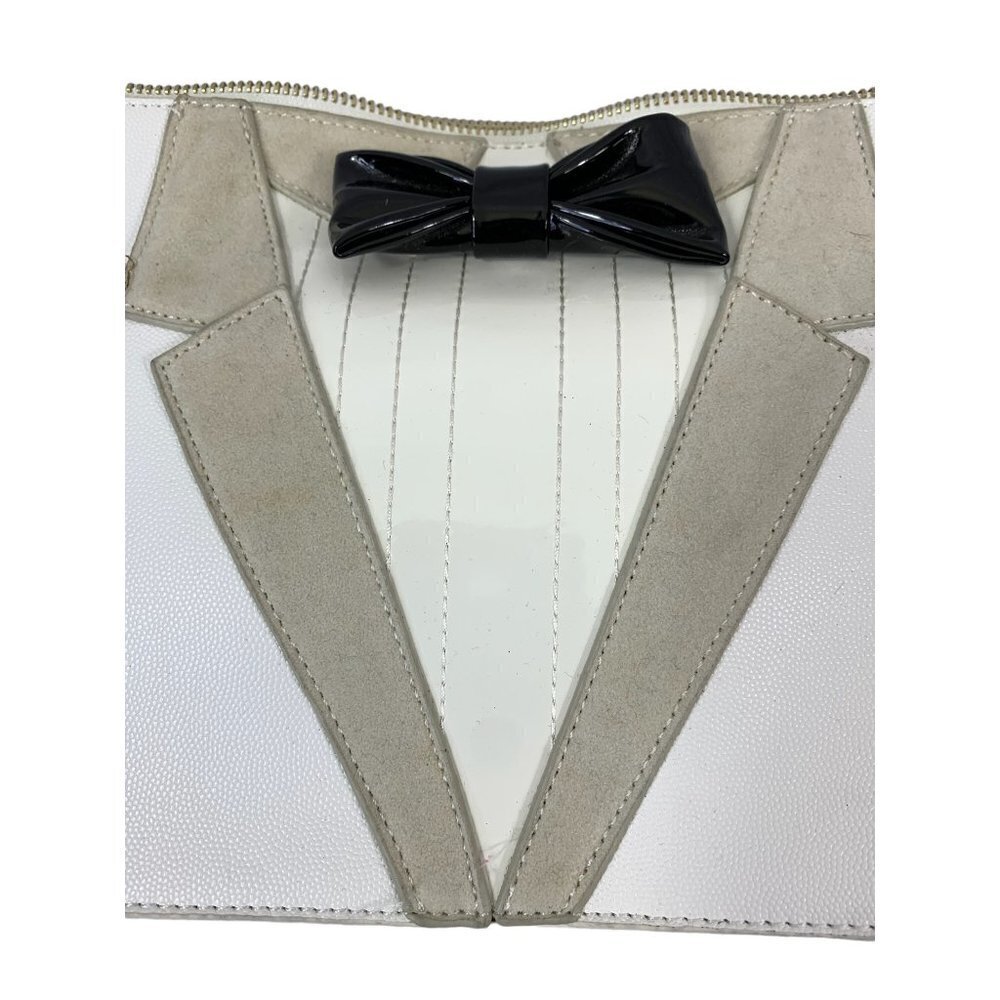 Women's White Tuxedo Clutch Purse - Picture 3 of 6